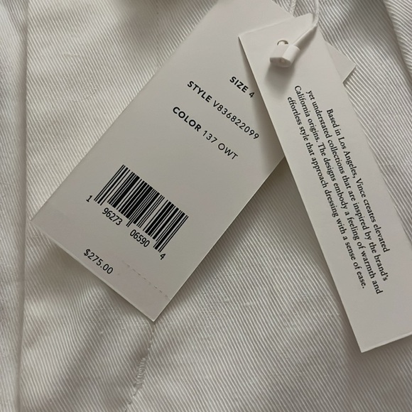 Vince Twill Pleated White Shorts - Picture 4 of 4